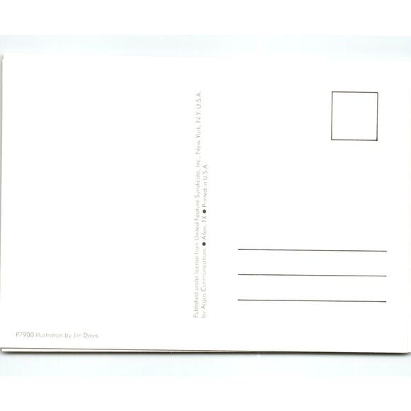 Garfield Christmas Postcard Giant Gift Box Jim Davis Comic Orange Tabby Cat 1978 - Picture 2 of 2